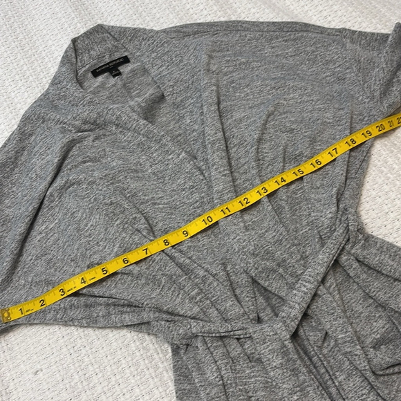 BANANA REPUBLIC long cardigan duster robe kimono style self tying belt grey lge - Picture 11 of 14